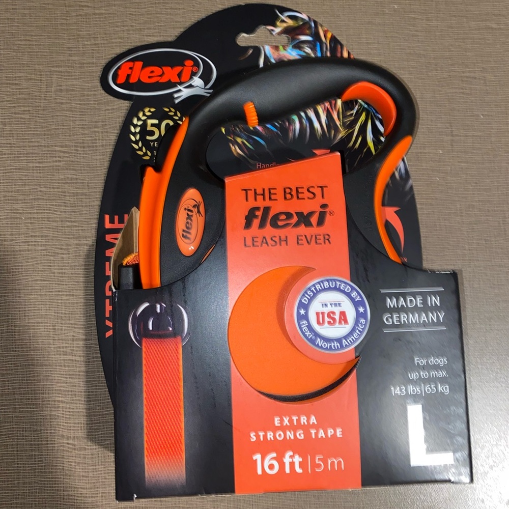 Flexi Orange Dog Leash 16ft